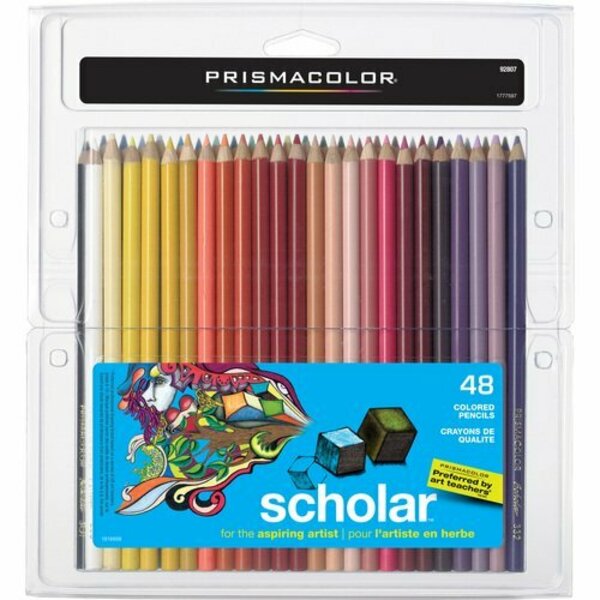 Sanford SCHOLAR COLORED PENCIL SET, 3 MM, HB #2.5, ASSORTED LEAD/BARREL COLORS, 48, 48PK SAN92807